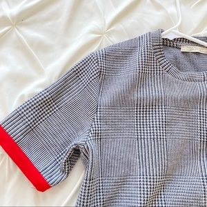 Zara houndstooth top